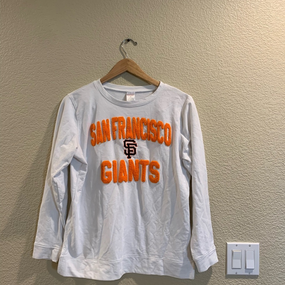 Genuine Merchandise White and Orange San Francisco Giants Sweater
